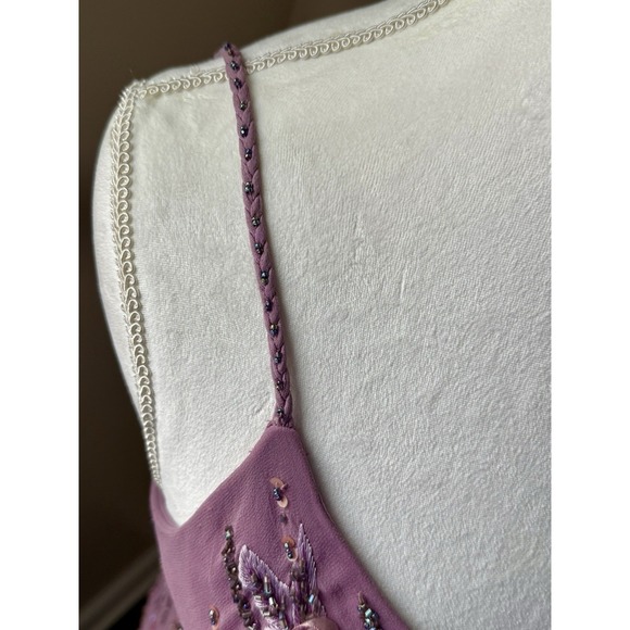 Sue Wong Nocturne Midi Dress Y2K Fairycore Silk Purple Vintage Sz 12 Miley Cyrus - Picture 4 of 16